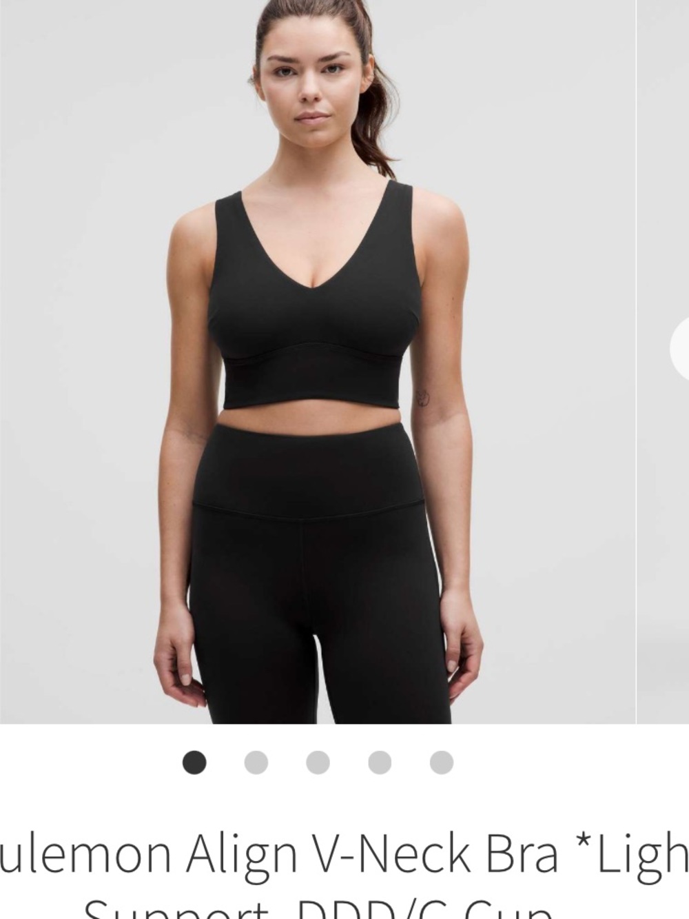 New w tags! lululemon athletica Align V-Neck Sports Bra DDD/G Black XS 32
